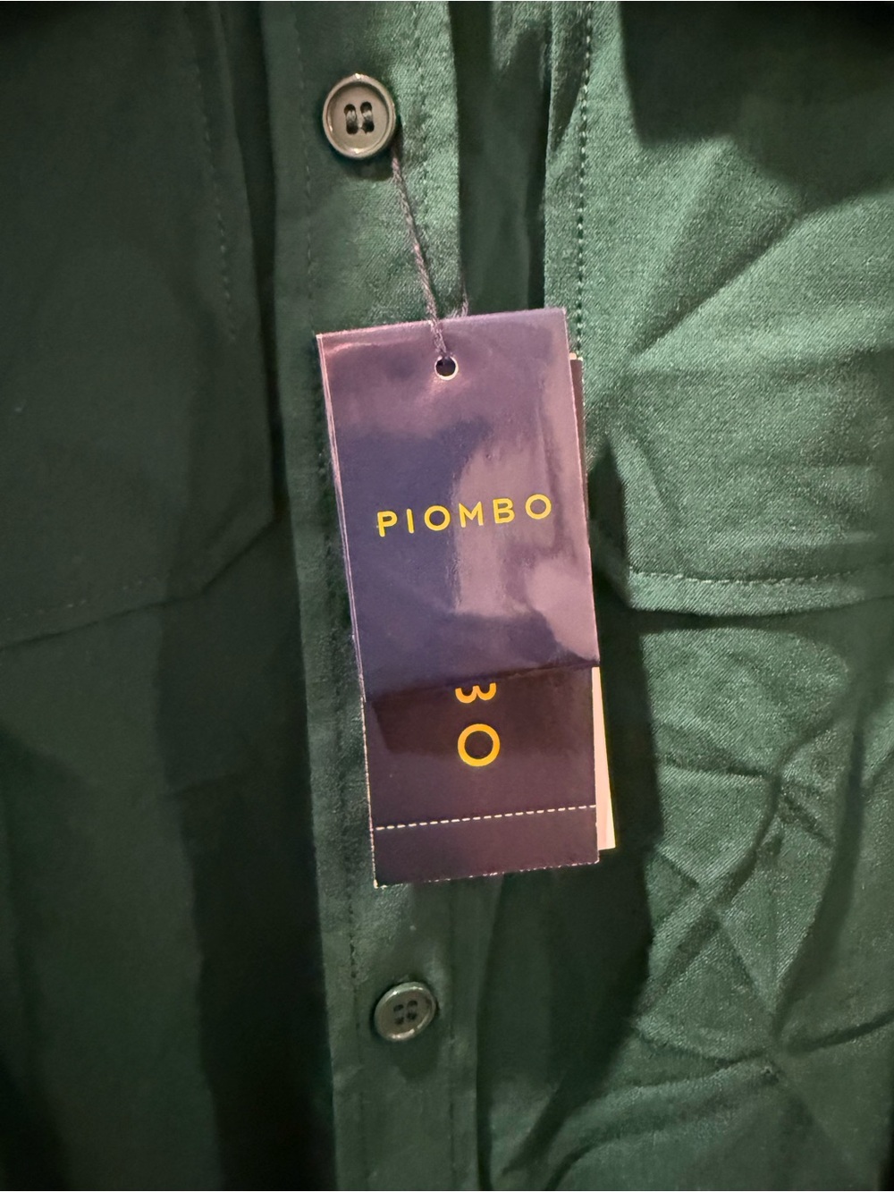 Piombo Forest Green Shirt Dress with Tie Waist - Picture 4 of 5